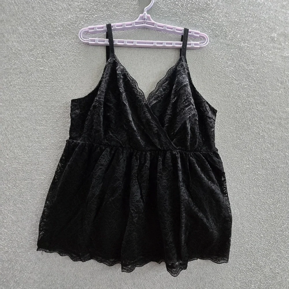 Torrid Women Sleepwear 3 Black Nylon Polyester Camisole Babydoll Witchy Grunge